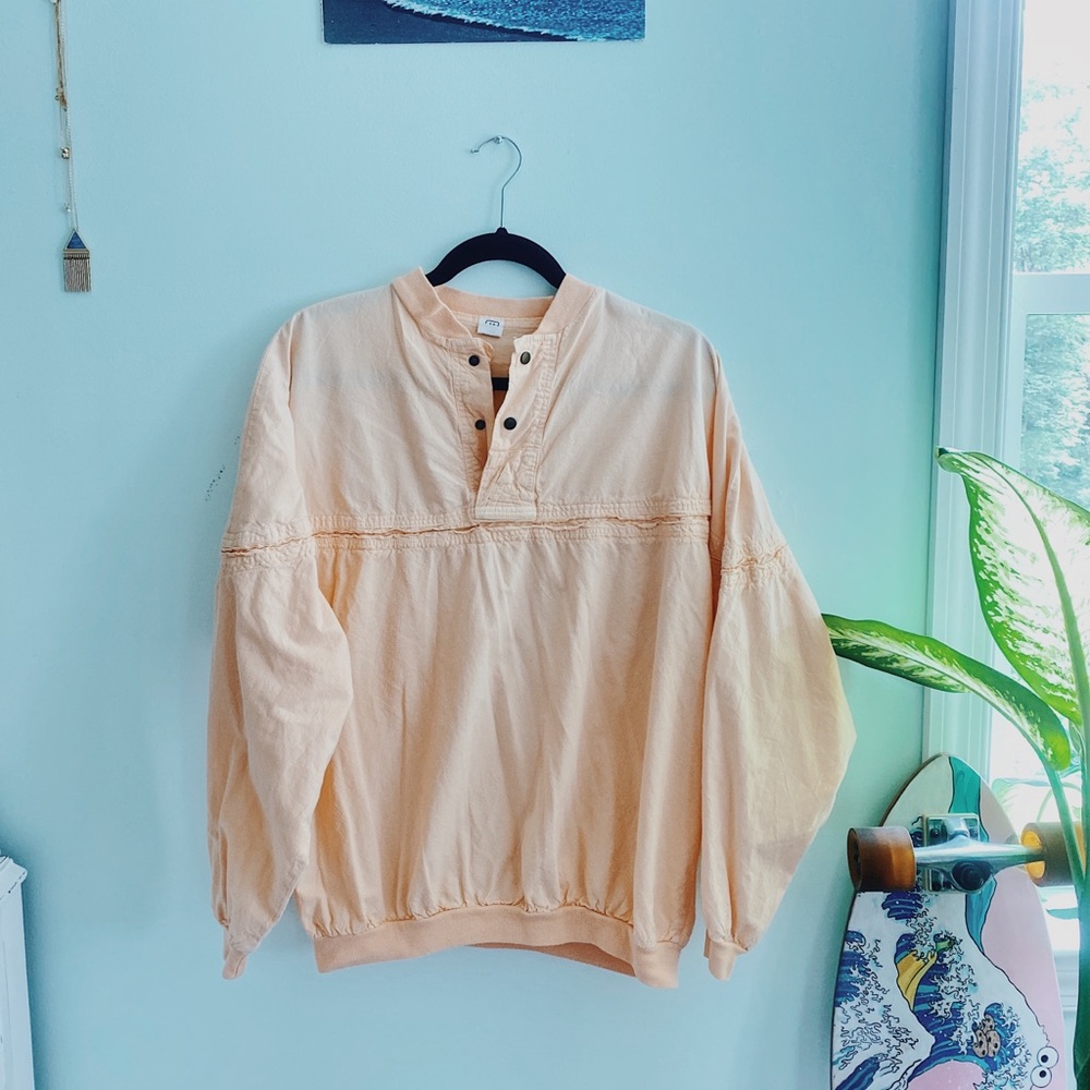 80’s peach long sleeve puffer